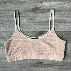 Revolve The Range Plush Corduroy Bralette Saddle Beige Large